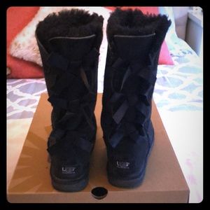Adorable UGG black W Bailey Bow Tall boot.